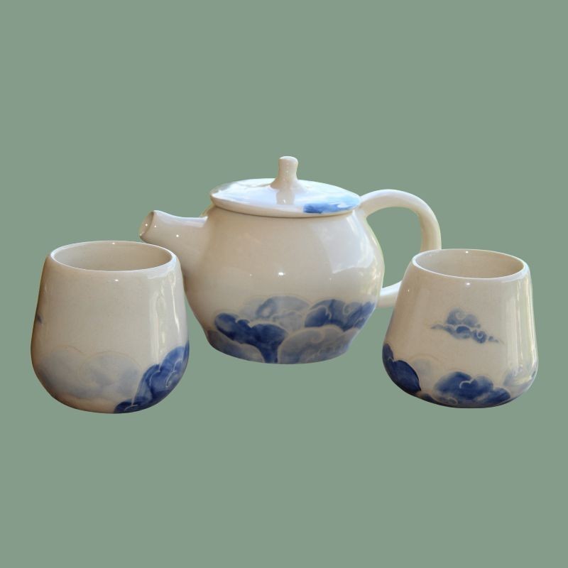 Théière & Tasses – Nuages Japonisants